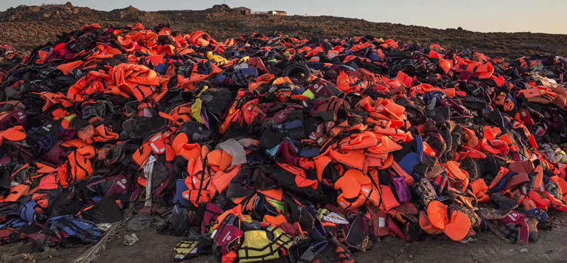 Refugee Bags Made Out of Life Jackets and Bags