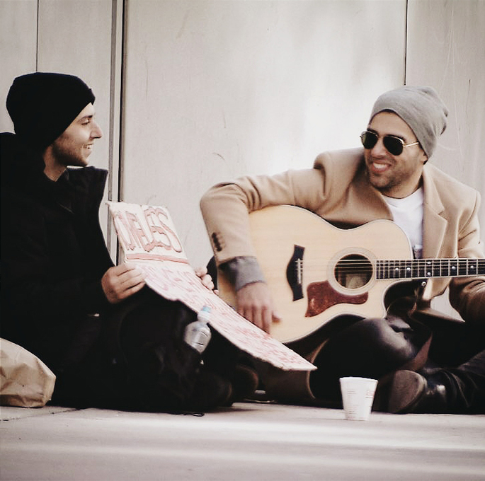 Sitting Down and Playing Music with the Homeless
